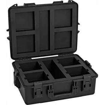 ROADINGER Plastikowa walizka na 4x AKKU UP-4 QCL Spot QuickDMX MK2, czarna, 55x42,5x21 cm