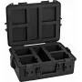 ROADINGER Plastikowa walizka na 4x AKKU UP-4 QCL Spot QuickDMX MK2, czarna, 55x42,5x21 cm