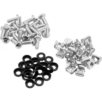 ROADINGER Zestaw śrub do szafy rack 20x M6 x 15 mm do montażu w szafie 19 cali