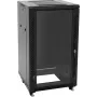 ROADINGER SSC-16 16U szafa rack 19 inch ze szklanymi drzwiami, obciążenie 150 kg, czarna