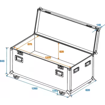 ROADINGER Uniwersalna walizka tour case 120 cm z kółkami Professional 30126413
