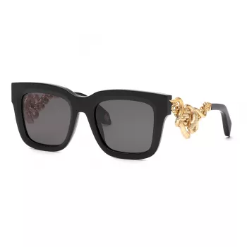 Okulary przeciwsłoneczne unisex Roberto Cavalli SRC041M520700 - czarna oprawka, szare gradientowe szkła 52mm