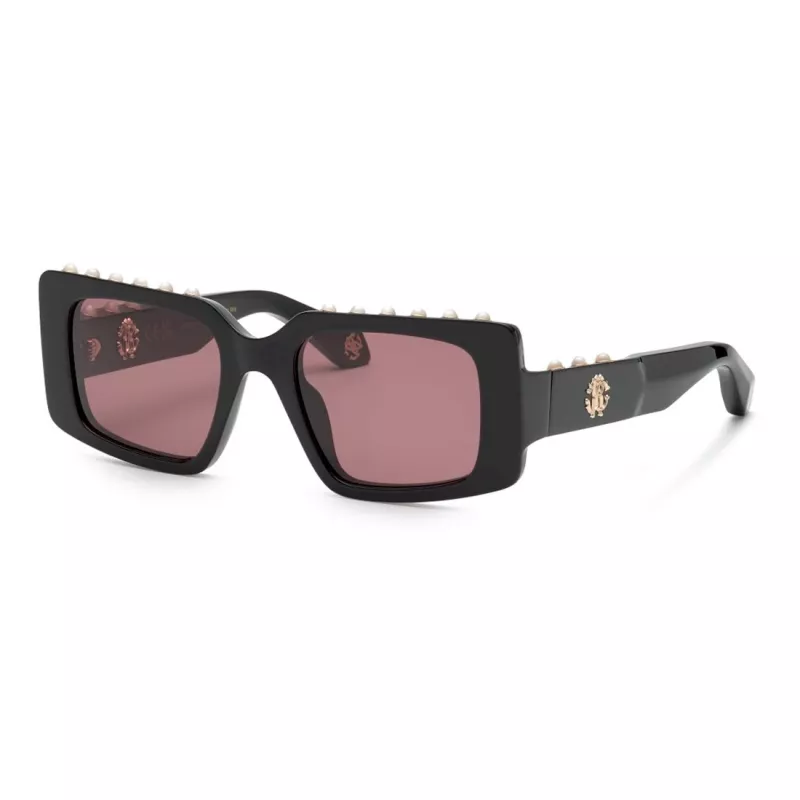 Okulary przeciwsłoneczne damskie Roberto Cavalli Cat Eye SRC039S 51mm złota oprawka brązowe gradientowe soczewki SRC039S51700Y