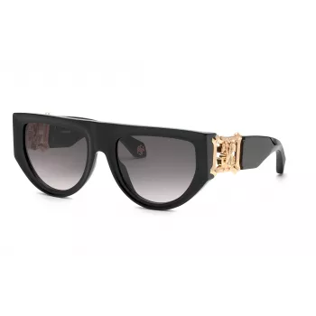 Okulary przeciwsłoneczne damskie Roberto Cavalli SRC040S54700Y Butterfly, oprawki Havana, brązowe gradientowe soczewki, 54mm