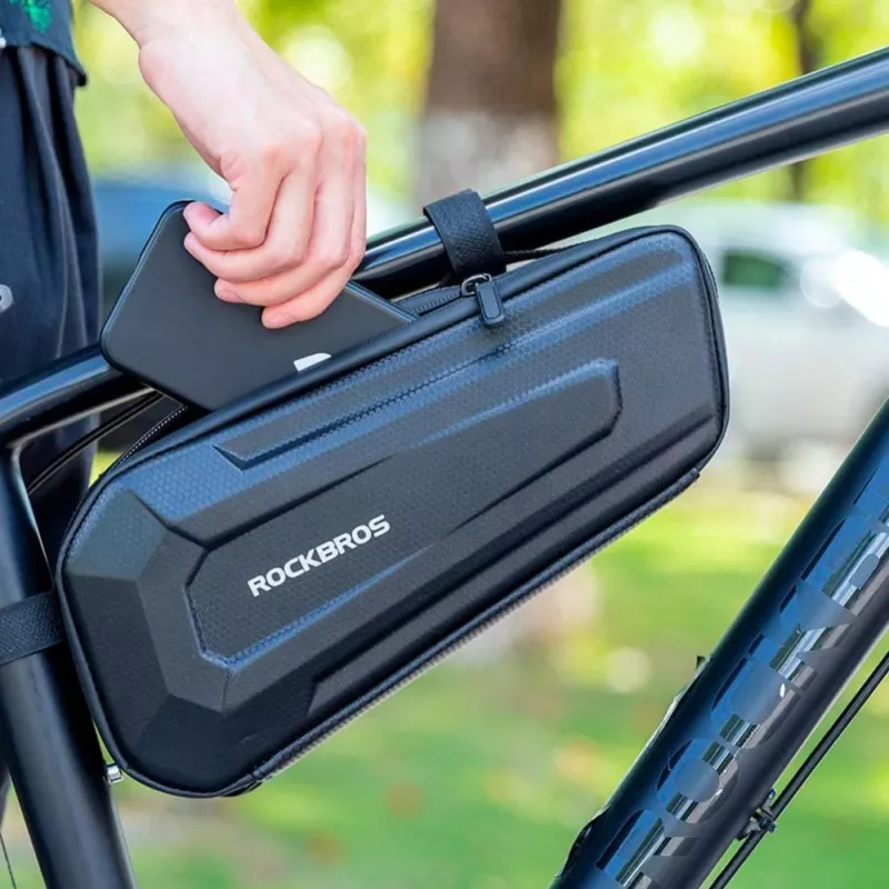 TORBA ROWEROWA NA RAMĘ ROCKBROS 1.5L WODOODPORNA Z TWARDĄ SKORUPĄ I REFLEKSYJNYM LOGO