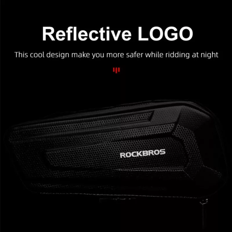 TORBA ROWEROWA NA RAMĘ ROCKBROS 1.5L WODOODPORNA Z TWARDĄ SKORUPĄ I REFLEKSYJNYM LOGO