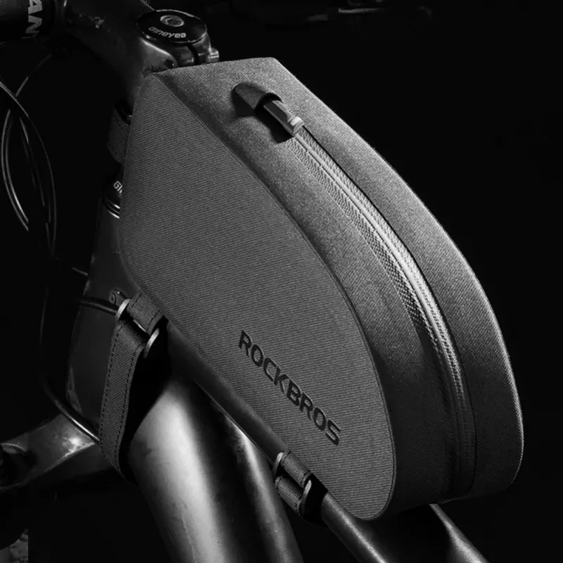 TORBA NA RAMĘ ROWEROWĄ ROCKBROS 1.6L WODOSZCZELNA TWARDA SKORUPA EVA WZÓR WĘGLA CZARNA