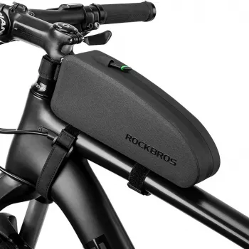 TORBA NA RAMĘ ROWEROWĄ ROCKBROS 1.6L WODOSZCZELNA TWARDA SKORUPA EVA WZÓR WĘGLA CZARNA