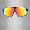Rockbros 10134PL Polaryzacyjne okulary rowerowe - niebieskie i różowe