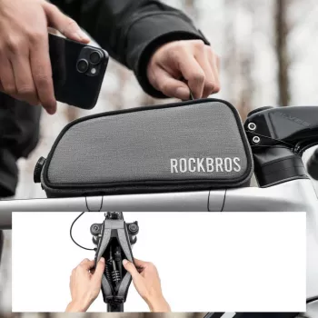 TORBA ROWEROWA NA RAMĘ ROCKBROS ROAD TO SKY 0.7L WODOODPORNA - SZARY
