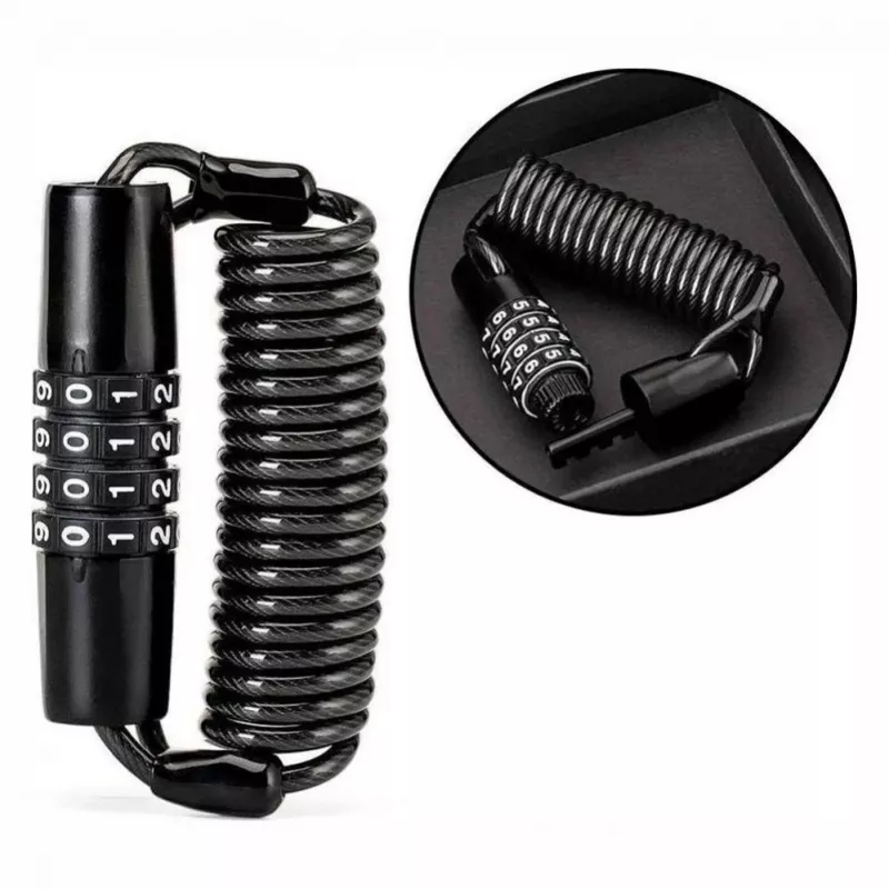 Zamek rowerowy ROCKBROS T609 z linką szyfrową 1,5 m - Czarny