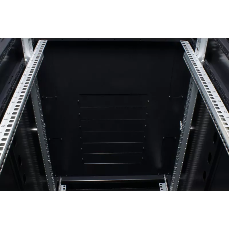 Rockstable 18U 19-calowa szafa serwerowa z drzwiami siatkowymi - wolnostojąca - nośność 800 kg - zamek kluczowy - szyny zarządzania kablami - regulowane stopy (RS19-8018PP)
