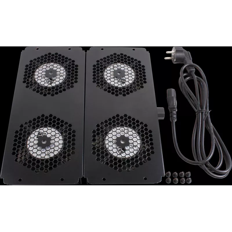 Rockstable 19 inch Cooling Element - Fan Tray - Built-in Fan - Steel - Black - 1 Piece - 2.92 kg (RS19-FT68)