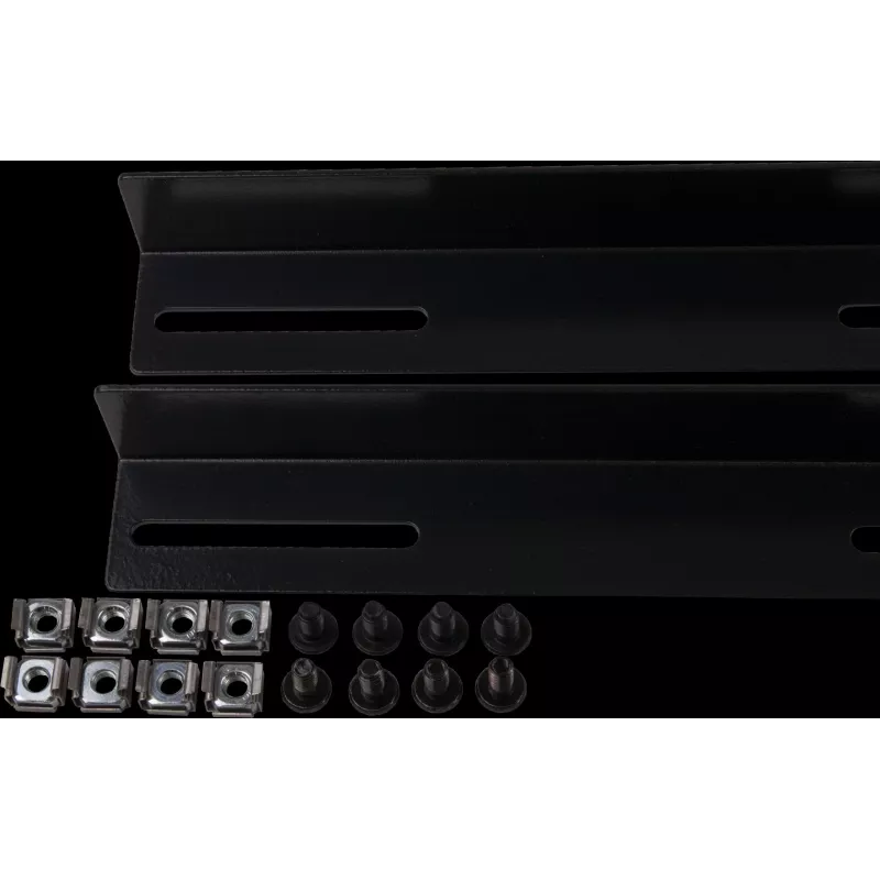 Rockstable 19 L-Support Rails do głębokości 1200 mm - Zestaw szyn rackowych - Czarny - Stal - 48,3 cm (19 cali) - 35 mm - 950 mm