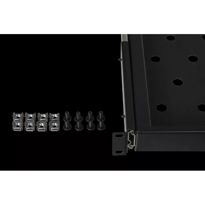 Rockstable 1U 19-calowa wysuwana półka - Sliding Rack Shelf - stal SPCC - czarna - 5,87 kg (RS19-UH612)