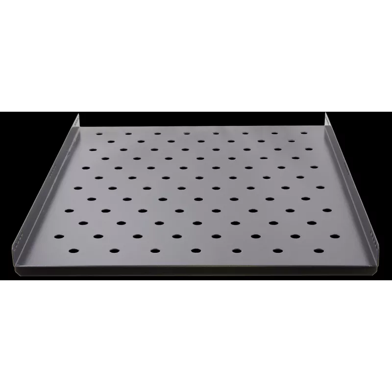 Rockstable 1U 19-calowa stała półka rack, 690 mm głębokości, stal, czarna, nośność 50 kg (RS19-FH69)