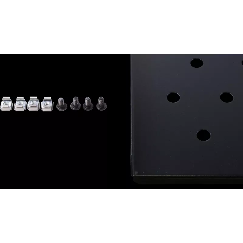 Rockstable 1U 19-calowa stała półka rack, 690 mm głębokości, stal, czarna, nośność 50 kg (RS19-FH69)