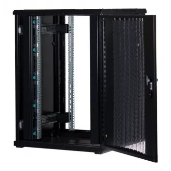 Rockstable 22U 19-Inch Server Cabinet with Mesh Door - Freestanding Rack - 22U - 800 kg Load Capacity - Locking Door - Mounting Rails - Adjustable Feet (RS19-8822PP)