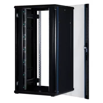 Rockstable 32 HE 19-calowa szafa serwerowa z drzwiami szklanymi - wolnostojący rack - 32U - 800 kg - zamek - szyny montażowe - regulowane stopy (RS19-8832)