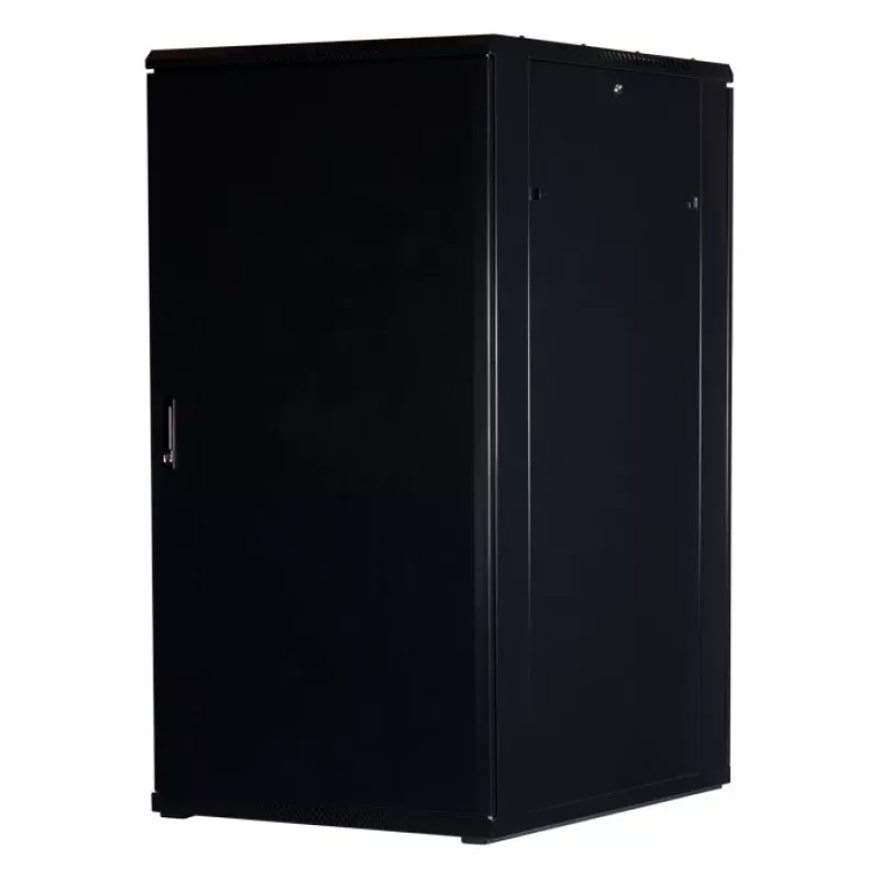 Rockstable 32U 19-calowa szafa serwerowa z drzwiami szklanymi - wolnostojąca szafa - 32U - 800 kg - drzwi z zamkiem - szyny montażowe - regulowane stopy (RS19-8032)