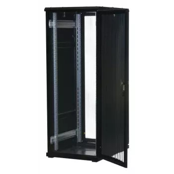 Rockstable 32U 19 inch Serwer Rack z Drzwiami Mesh - Wolnostojąca Rama - 32U - 800 kg - Zamek - Szyny Montażowe - Regulowane Stopki (RS19-6832PP)