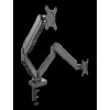 Rockstable RS-MM007 Zaawansowany podwójny uchwyt do monitorów - Zacisk / Przepust - 13 kg - 15-27 cali - 100x100 mm - Czarny