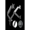 Rockstable RS-MM007 Zaawansowany podwójny uchwyt do monitorów - Zacisk / Przepust - 13 kg - 15-27 cali - 100x100 mm - Czarny