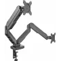 Rockstable RS-MM007 Zaawansowany podwójny uchwyt do monitorów - Zacisk / Przepust - 13 kg - 15-27 cali - 100x100 mm - Czarny