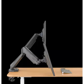 Rockstable RS-MM011B Profesjonalny podwójny uchwyt biurkowy do monitorów - zacisk/śruba - 16 kg - 15-32 cale - 100x100 mm - Czarny