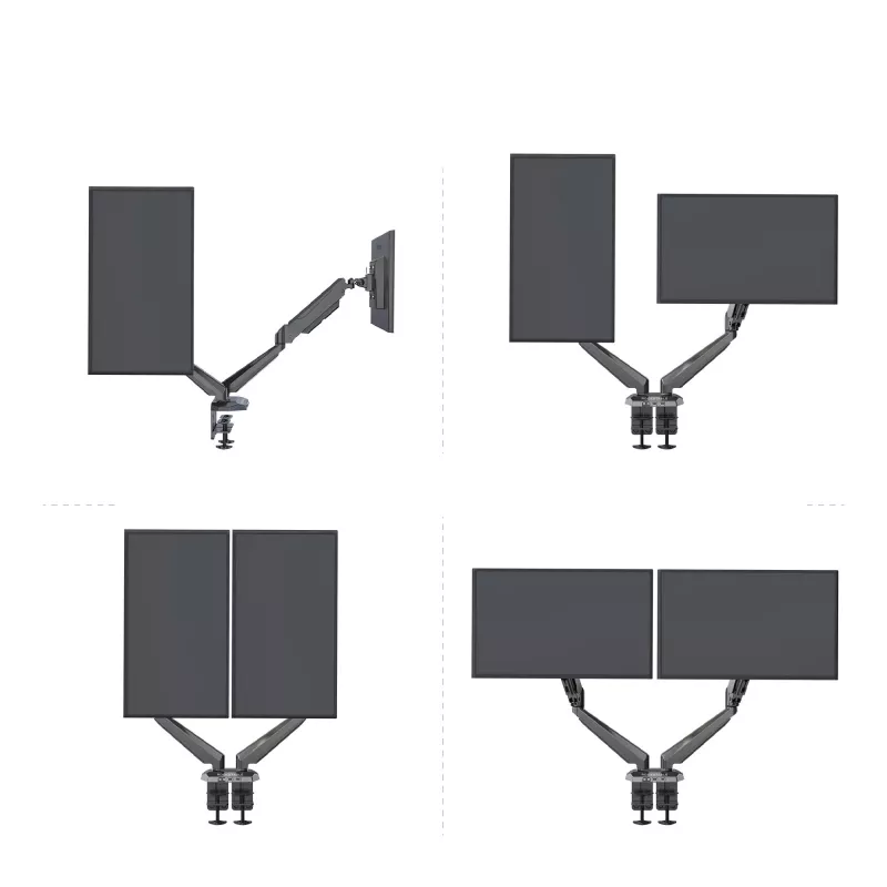 Rockstable RS-MM011B Profesjonalny podwójny uchwyt biurkowy do monitorów - zacisk/śruba - 16 kg - 15-32 cale - 100x100 mm - Czarny