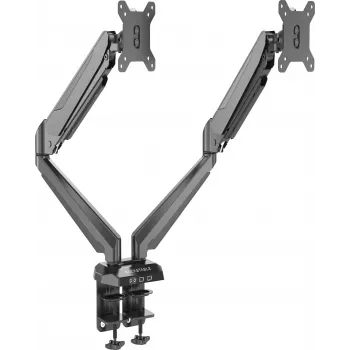 Rockstable RS-MM011B Profesjonalny podwójny uchwyt biurkowy do monitorów - zacisk/śruba - 16 kg - 15-32 cale - 100x100 mm - Czarny