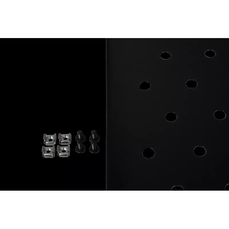 Rockstable RS19-FH612 1U Rack Shelf - Czarny - Stal - Nośność 60 kg - Owalny Perforowany