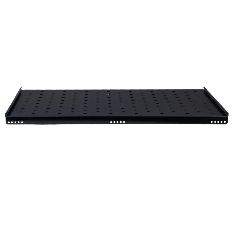 Rockstable RS19-FH612 1U Rack Shelf - Czarny - Stal - Nośność 60 kg - Owalny Perforowany