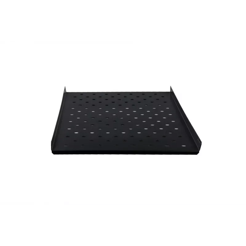 Rockstable RS19-FH612 1U Rack Shelf - Czarny - Stal - Nośność 60 kg - Owalny Perforowany