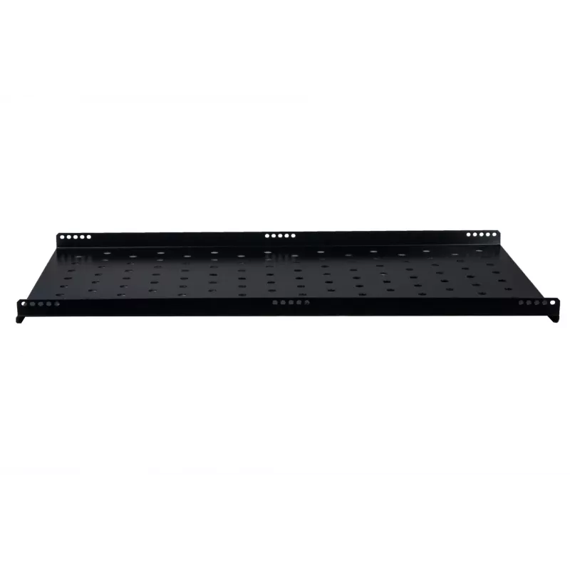 Rockstable RS19-FH612 1U Rack Shelf - Czarny - Stal - Nośność 60 kg - Owalny Perforowany