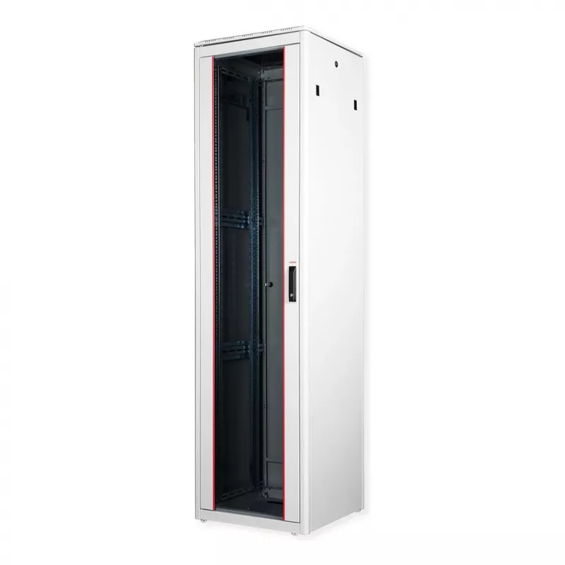 ROLINE 19-Inch Network Cabinet Pro 47 HE, 600x600 WxD Glass Door Grey