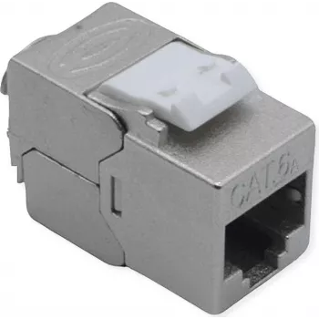 ROLINE Cat.6A STP Keystone Jack, certyfikowany GHMT, beznarzędziowe zakończenie 180°, ekranowany moduł z cynkowego odlewu ciśnieniowego 21.17.0328