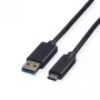Kabel ROLINE GREEN USB 3.2 Gen 1, USB A do C, ST/ST, czarny, 3 m 11.44.9013