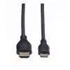 ROLINE Kabel HDMI High Speed z Ethernetem, wtyk HDMI Typ A męski na Mini HDMI Typ C męski, 1 m, czarny