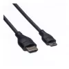 ROLINE Kabel HDMI High Speed z Ethernetem, wtyk HDMI Typ A męski na Mini HDMI Typ C męski, 1 m, czarny