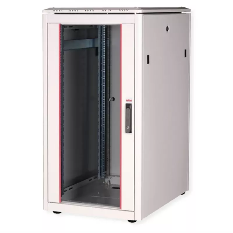 Szafa sieciowa ROLINE Pro 22U 600x800mm z drzwiami szklanymi, jasnoszara RAL 7035 26.21.0050