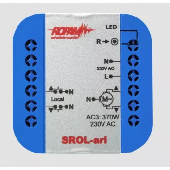 ROPAM SROL-ari Bezprzewodowy Sterownik Rolety, 230VAC, Czujnik Amperometryczny, Status Rolety w Aplikacji i Panelu Dotykowym (IP64)