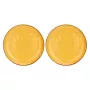 ROSE&TULIPANI Concerto Ocra Round Platter Set of 2, 32 cm, Yellow Porcelain