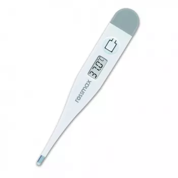 Rossmax TG 100 Termometr cyfrowy z alarmem gorączkowym, do pomiaru w jamie ustnej, odbytnicy i pod pachą, wodoodporna sonda, wyświetlacz LCD, pamięć ostatniego pomiaru, przełącznik °C/°F
