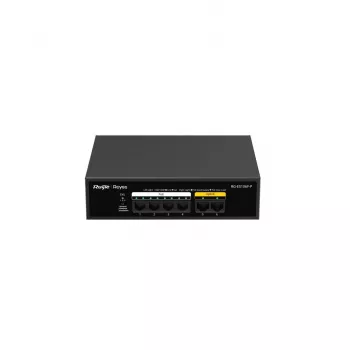 Ruijie RG-ES106F-P 6-portowy przełącznik Fast Ethernet PoE, 4 porty PoE+, budżet 54W, niezarządzalny, czarny