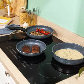 Russell Hobbs RH03297 Nightfall Stone 4-częściowy zestaw patelni Smart Clip