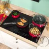 Russell Hobbs RH03821 Riviera 4-częściowy zestaw patelni, czerwony