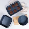 Russell Hobbs RH03858 Nightfall Stone Blacha do Pieczenia 2 szt., Stal Węglowa, Nieprzywierająca, Odporna na Temperaturę do 230°C, Prostokątna, Ciemnoszary/Czarny