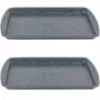 Russell Hobbs RH03858 Nightfall Stone Blacha do Pieczenia 2 szt., Stal Węglowa, Nieprzywierająca, Odporna na Temperaturę do 230°C, Prostokątna, Ciemnoszary/Czarny