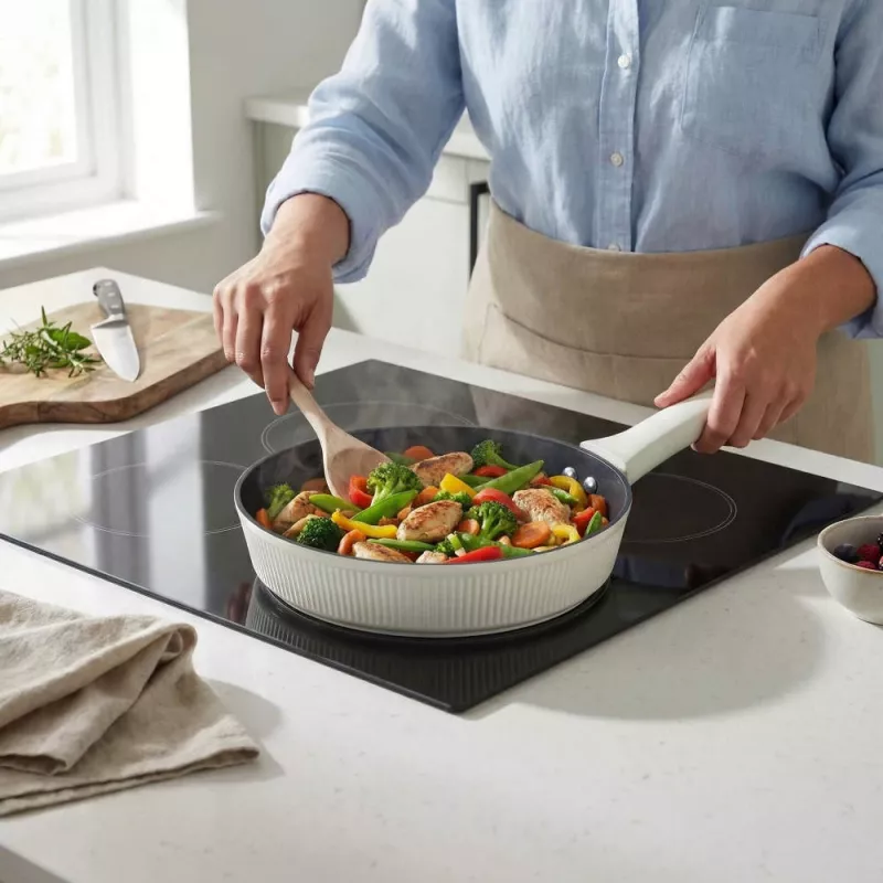 Russell Hobbs RH03862C Cote 28 cm Fry Pan, Cream